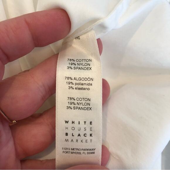 WHBM white button down tie front top size 0 - Picture 13 of 14